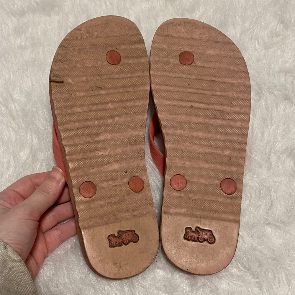 Coach zak Coral Flip Flops 7 - Picture 2 of 4